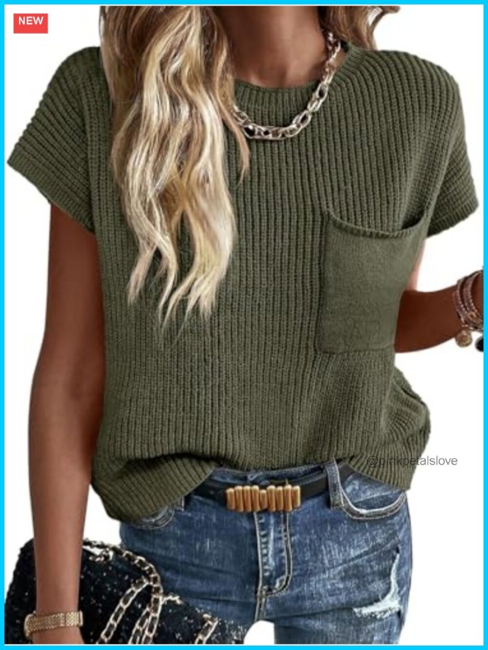 Womens Ribbed Knit Sweater Vest Sleeveless Crew Neck Loose Fit Casual Top